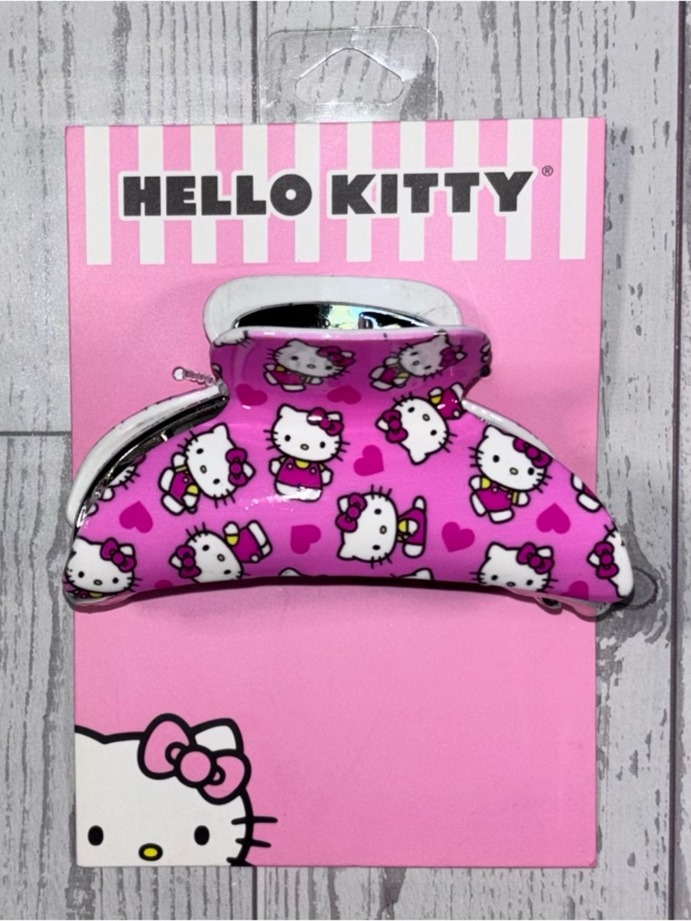 Hello Kitty Pink Hair Claw Clip Sanrio Kawaii New on Card